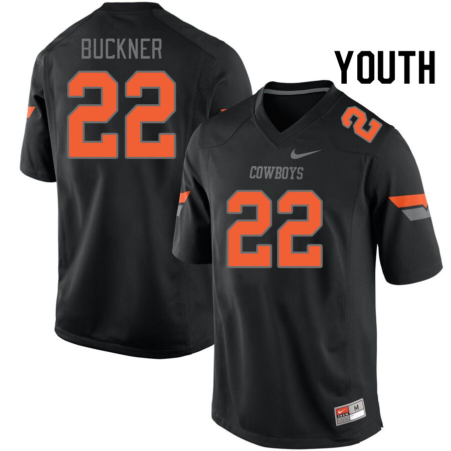 Youth #22 Donte Buckner Oklahoma State Cowboys College Football Jerseys Stitched-Black - Click Image to Close